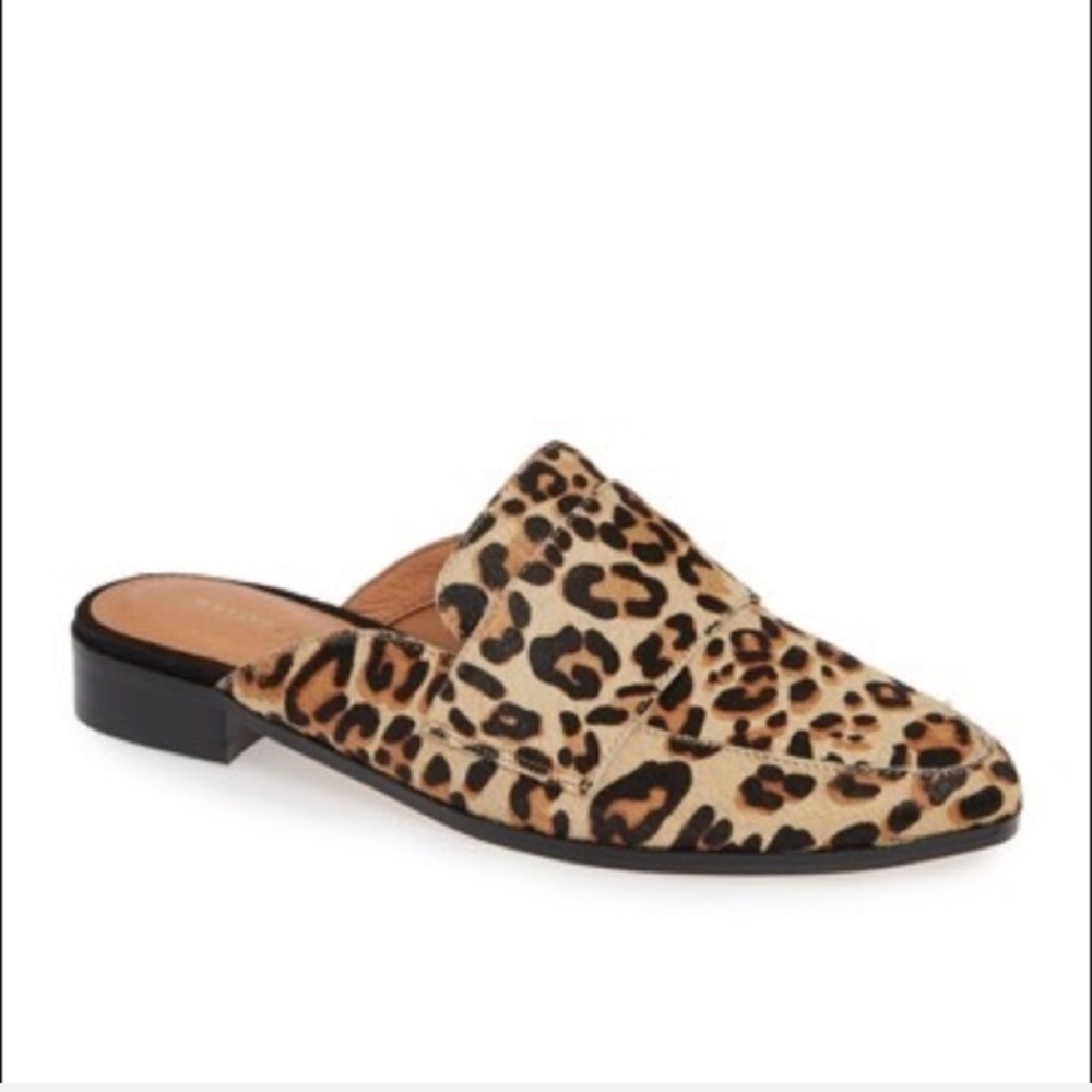 Halogen | NEW Leopard Print Genuine Calf Hair Mule